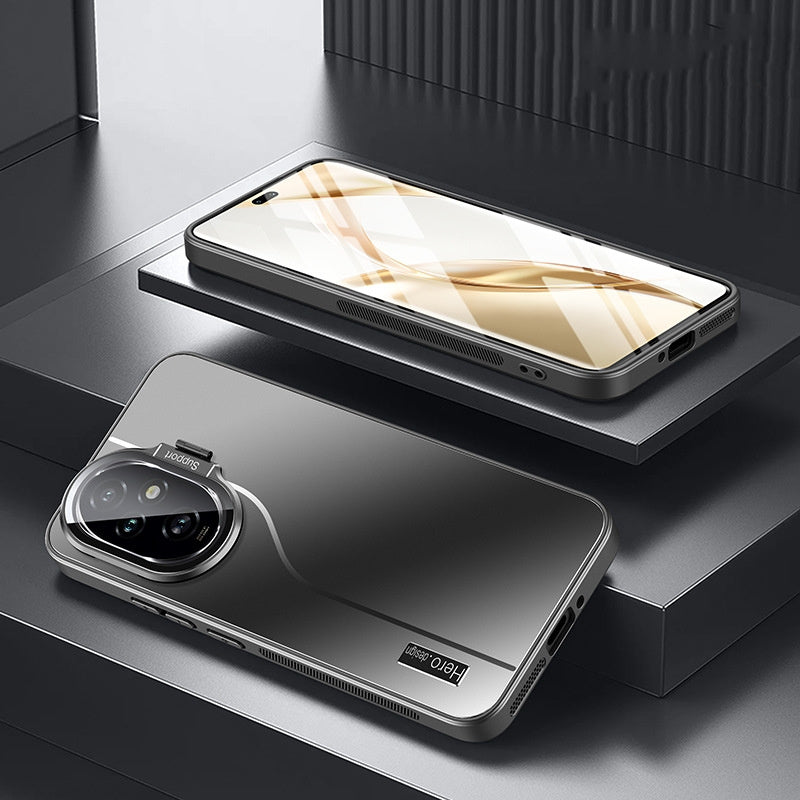 Matte PC TPU Phone Case with Camera Lens Holder for Honor 200 200 Pro Shockproof Anti-Slip