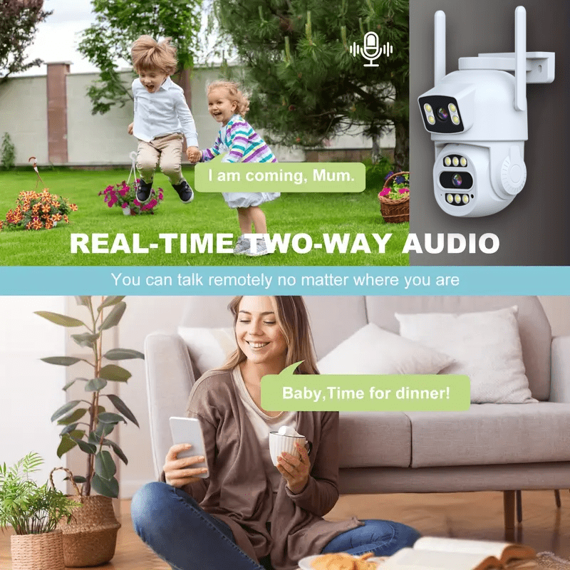 1080P HD видеокамера с двухсторонним звуком и умным отслеживанием движения для домашнего видеонаблюдения