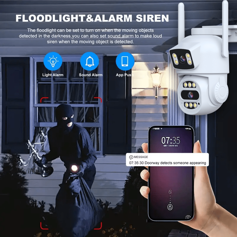 1080P HD видеокамера с двухсторонним звуком и умным отслеживанием движения для домашнего видеонаблюдения