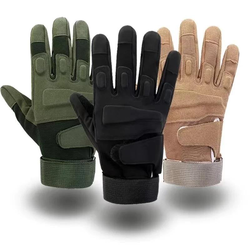 Guantes para ciclismo y motocicleta de dedo completo para exteriores, mezcla de poliéster tejida