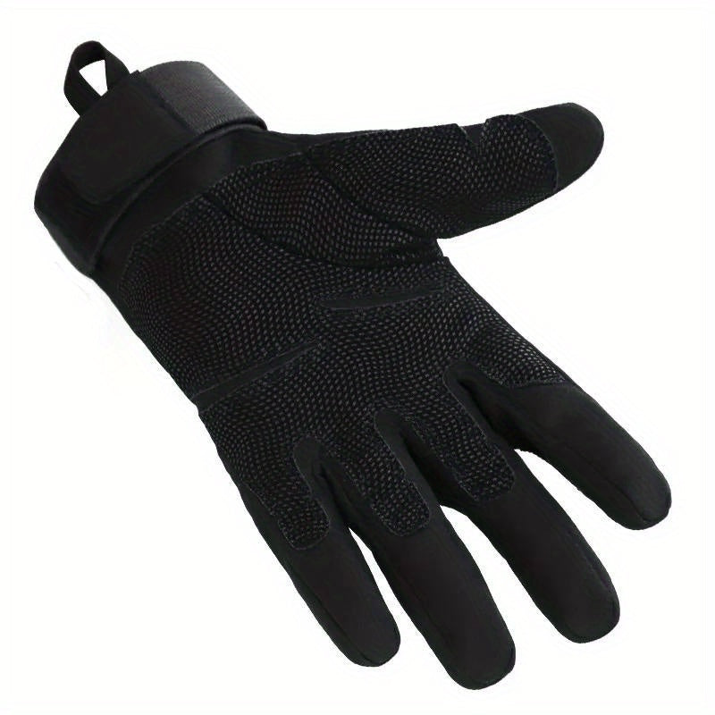 Guantes para ciclismo y motocicleta de dedo completo para exteriores, mezcla de poliéster tejida