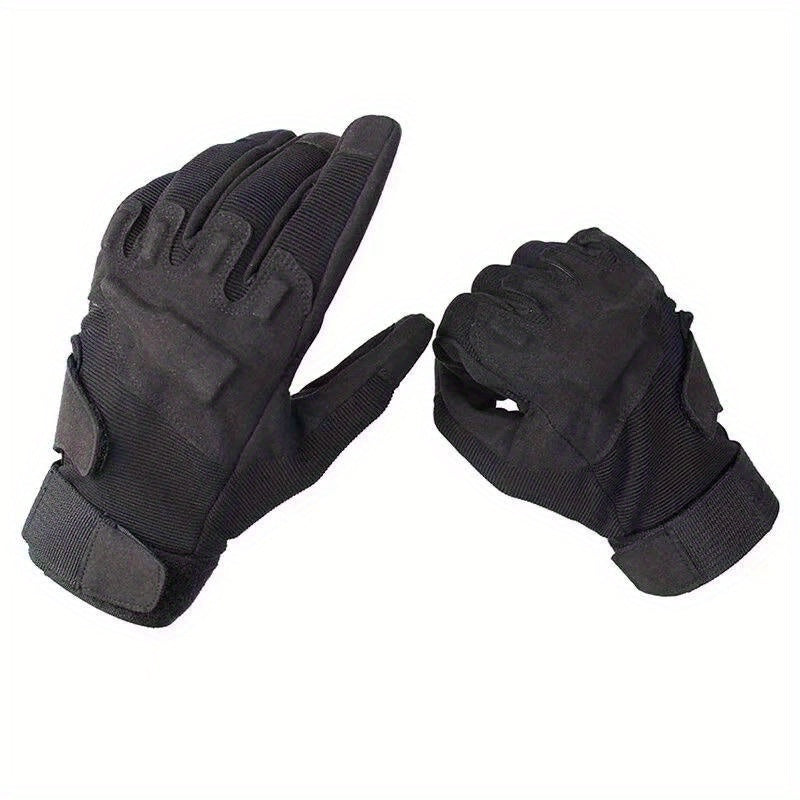 Guantes para ciclismo y motocicleta de dedo completo para exteriores, mezcla de poliéster tejida