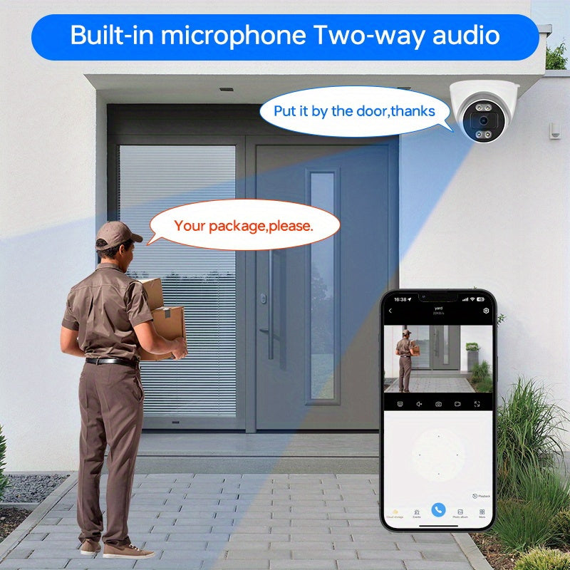 Indoor 1440p HD WiFi Security Camera with Night Vision Motion Detection and Ceiling Mount