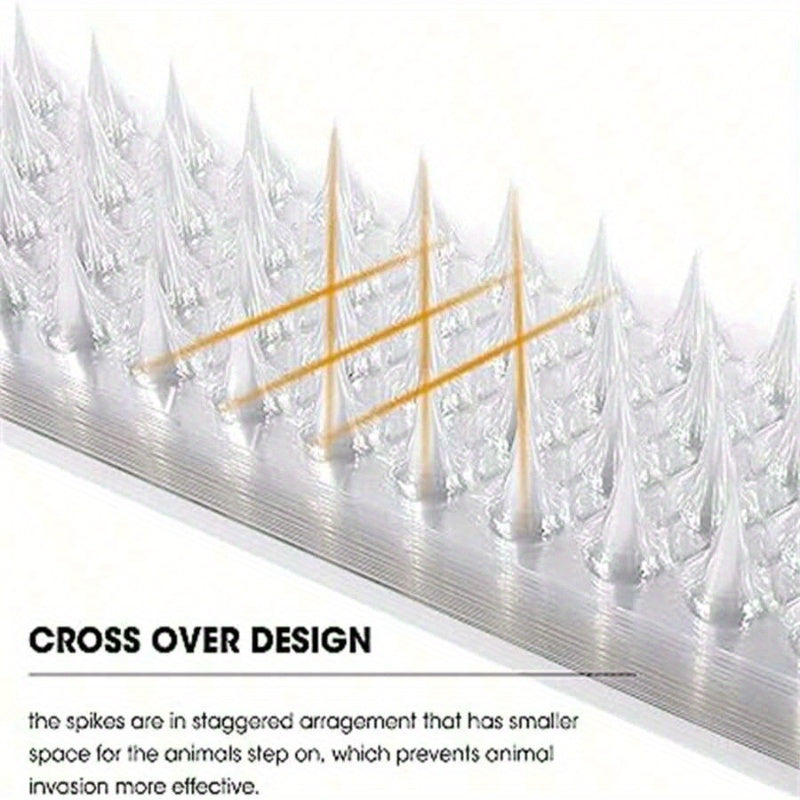 4pcs Outdoor Bird and Cat Deterrent Spikes Pet Safe Plastic Easy Install for Pigeons Squirrels