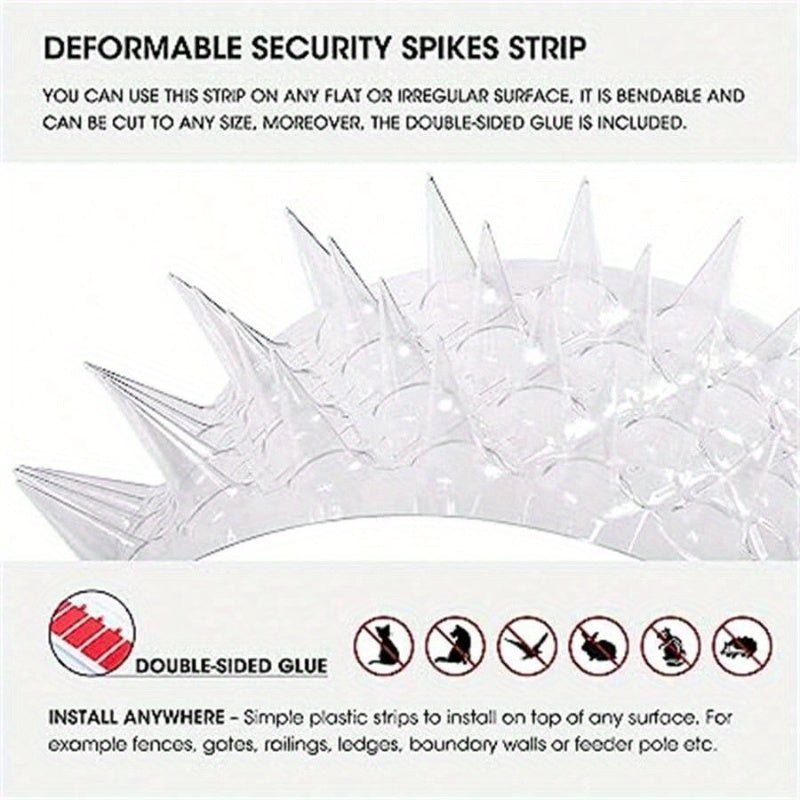 4pcs Outdoor Bird and Cat Deterrent Spikes Pet Safe Plastic Easy Install for Pigeons Squirrels