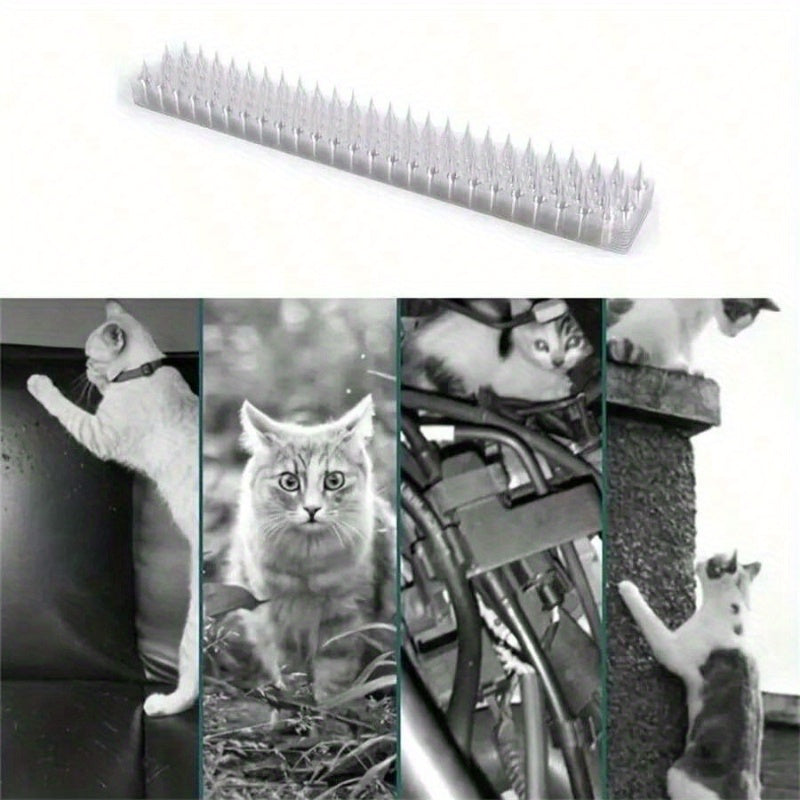 4pcs Outdoor Bird and Cat Deterrent Spikes Pet Safe Plastic Easy Install for Pigeons Squirrels