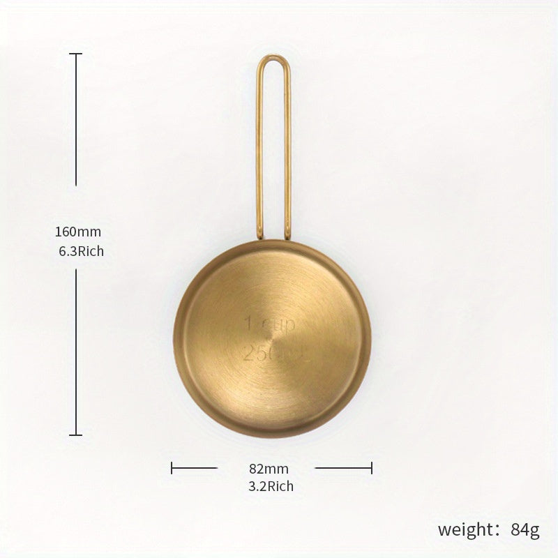 Juego de 5 tazas y cucharas medidoras de acero inoxidable con recubrimiento de titanio para cocinar y hornear