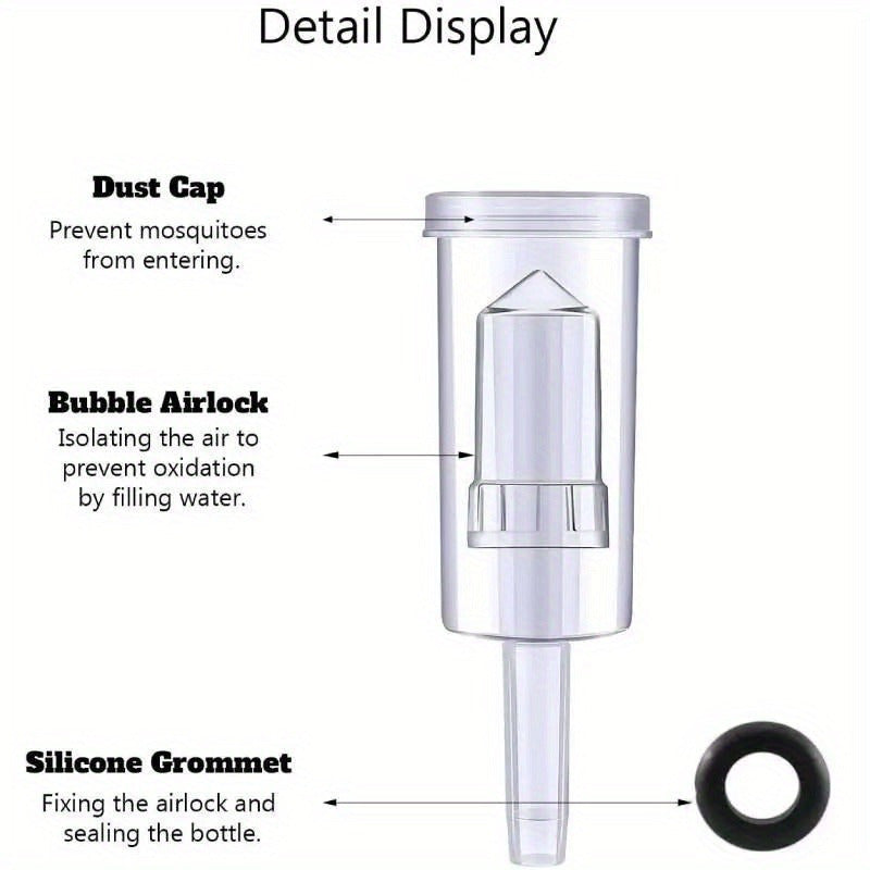 Plastic Airlock Set for Homebrewing and Preserving with Silicone Grommets