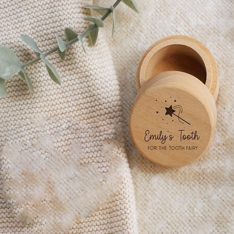 Customized Wooden Tooth Fairy Box Keepsake for Kids and Baptism