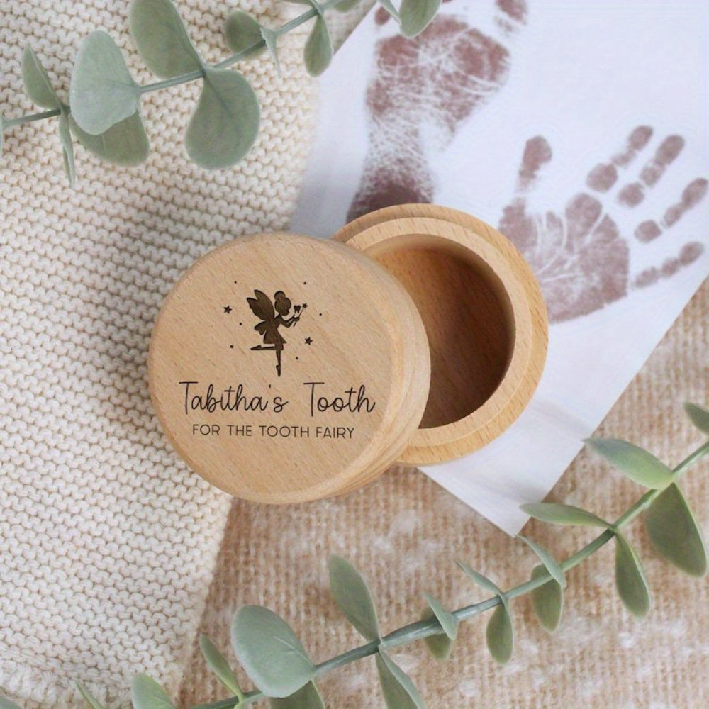 Customized Wooden Tooth Fairy Box Keepsake for Kids and Baptism
