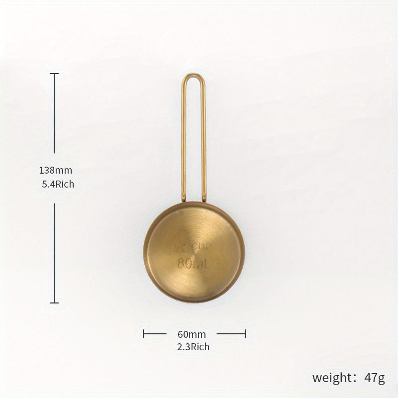 Juego de 5 tazas y cucharas medidoras de acero inoxidable con recubrimiento de titanio para cocinar y hornear