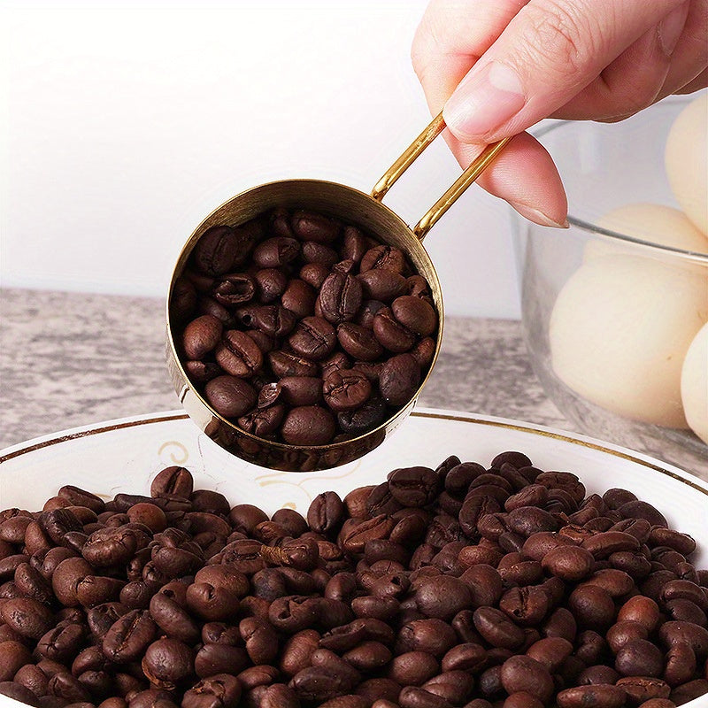 Juego de 5 tazas y cucharas medidoras de acero inoxidable con recubrimiento de titanio para cocinar y hornear