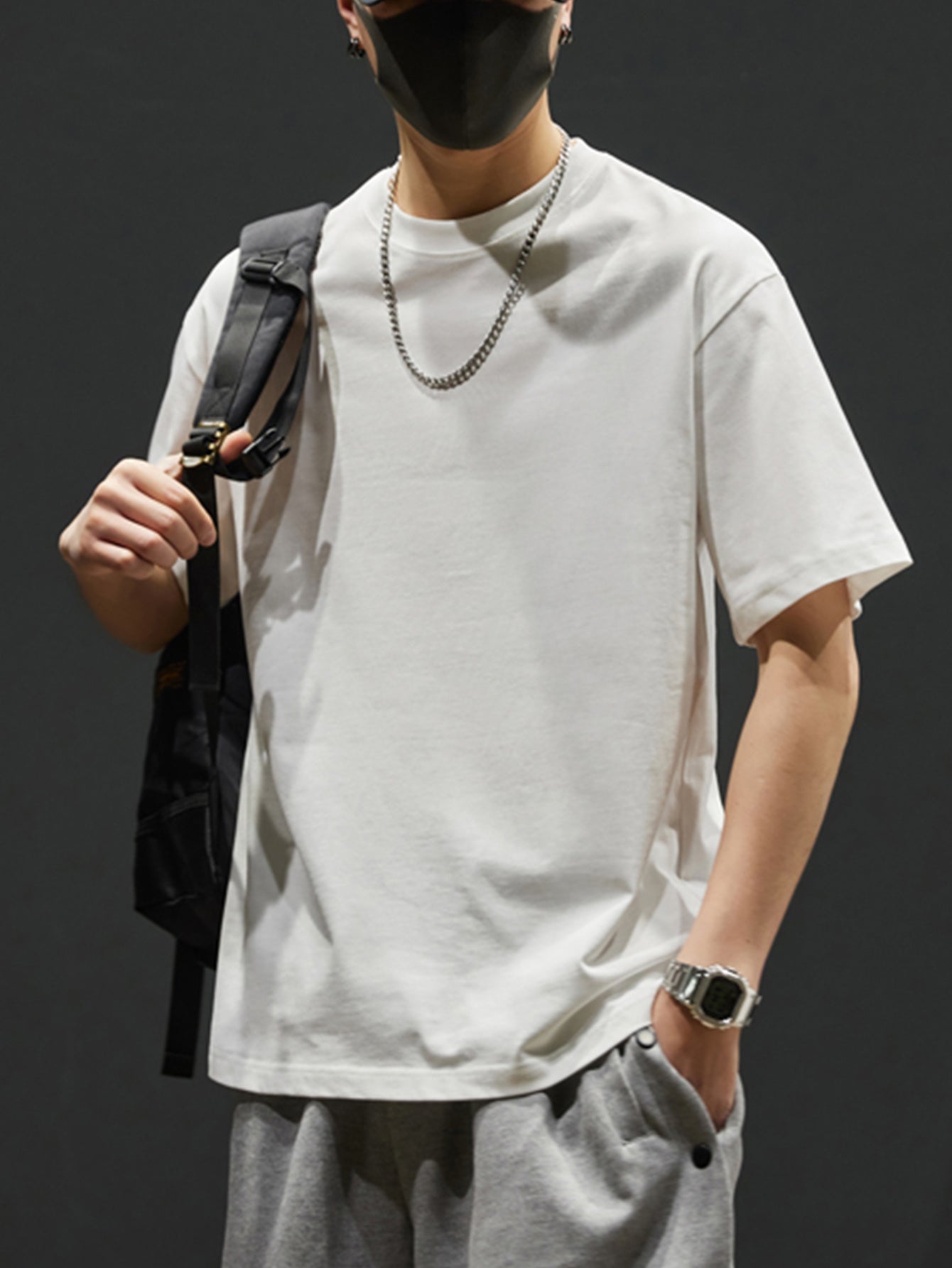 Camiseta de algodón de corte holgado para hombre, manga corta, casual, verano, al aire libre