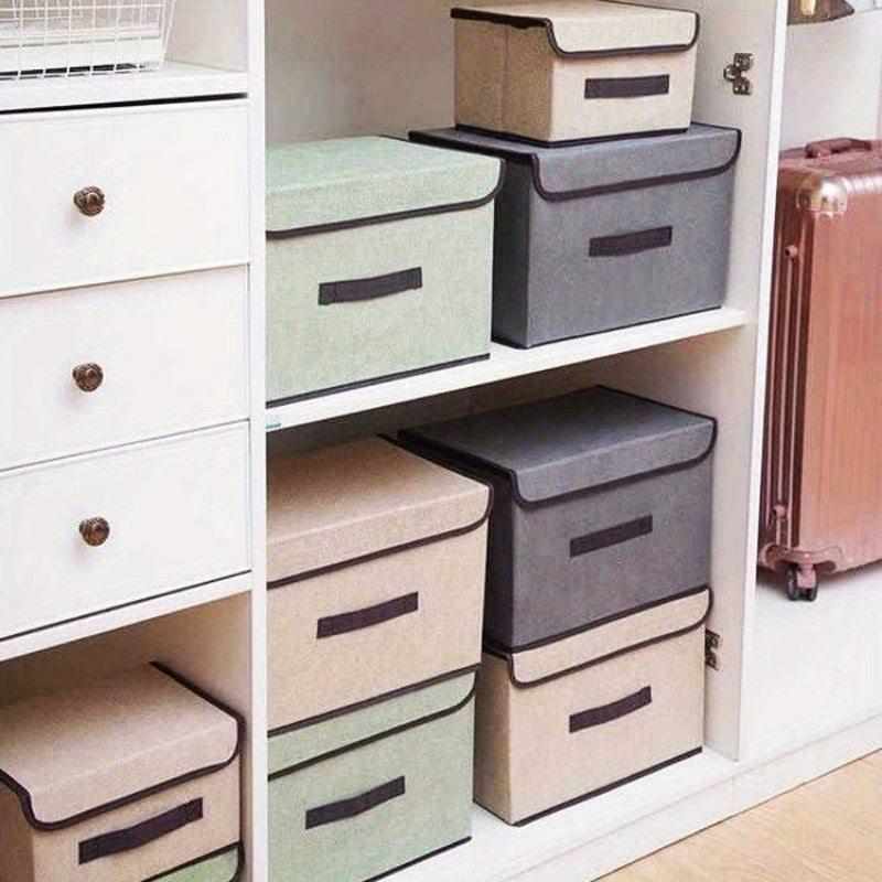 Juego de 2 cestas de almacenamiento plegables para juguetes, ropa y artículos del hogar, de tela no tejida