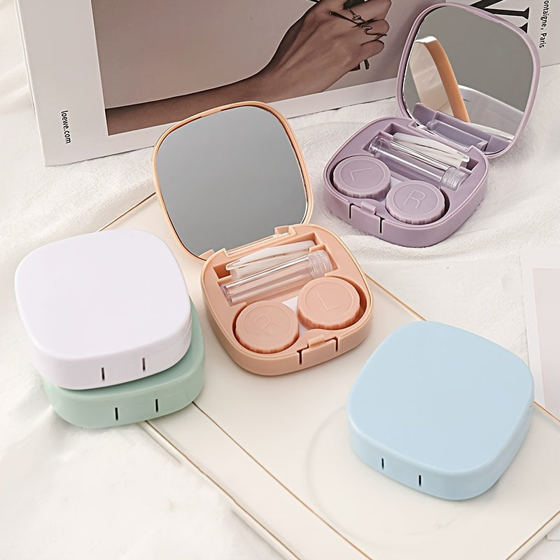 жіночний компактний кейс для зберігання з дзеркалом, пінцетом, інструментами та дорожніми флаконами