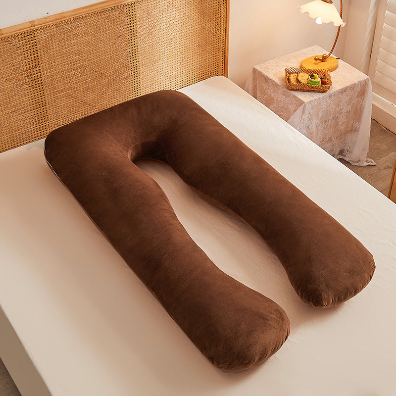 Crystal Velvet Maternity Pillow U-Shaped Support Pillow Washable and Detachable