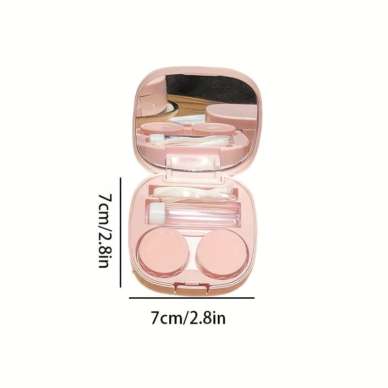 жіночний компактний кейс для зберігання з дзеркалом, пінцетом, інструментами та дорожніми флаконами