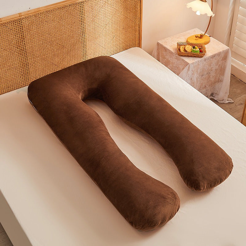 Crystal Velvet Maternity Pillow U-Shaped Support Pillow Washable and Detachable
