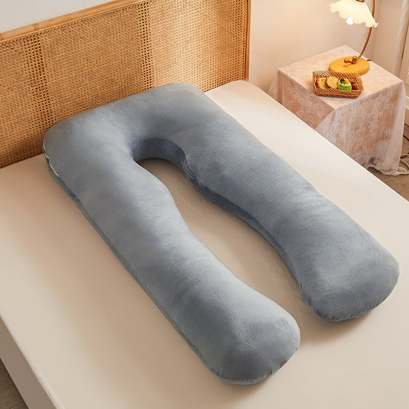 Crystal Velvet Maternity Pillow U-Shaped Support Pillow Washable and Detachable
