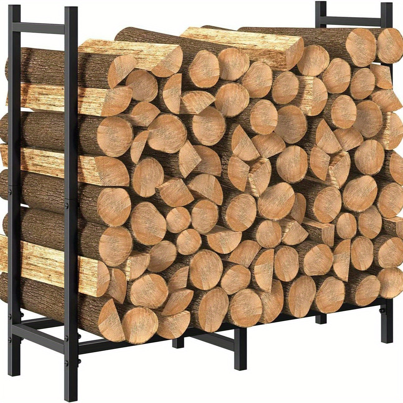 Adjustable Firewood Rack Heavy Duty Metal Indoor Outdoor Storage 79.25cm