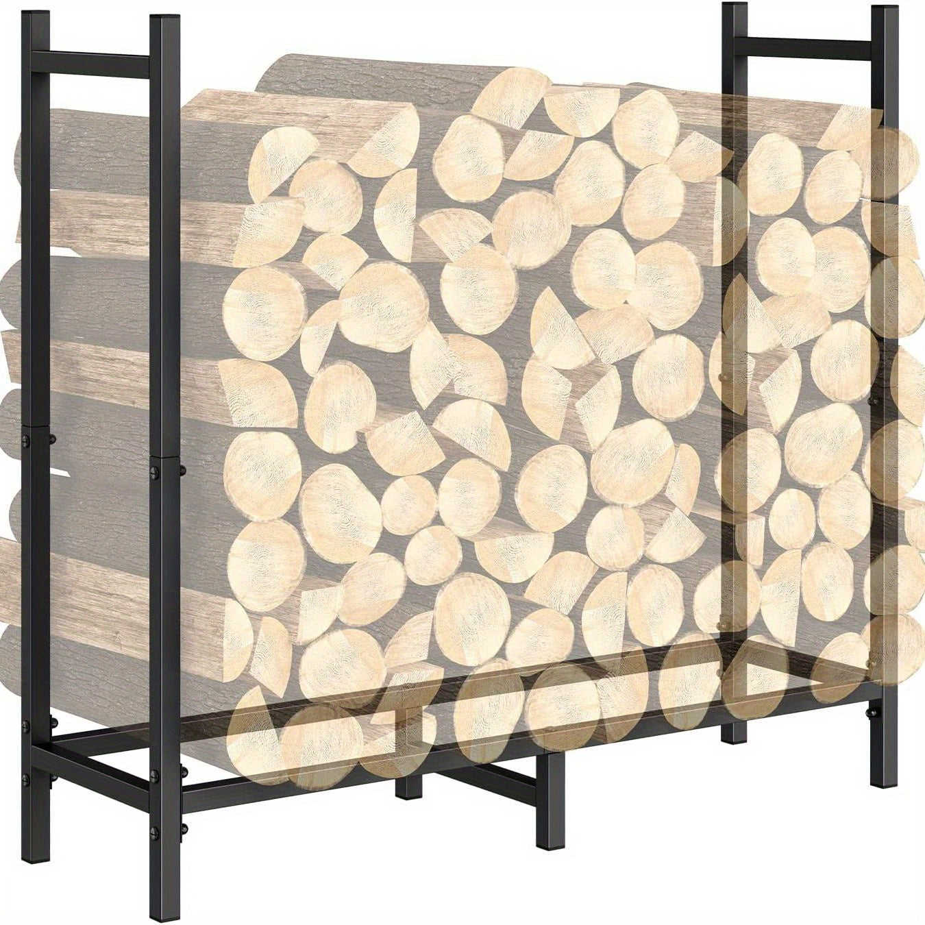 Adjustable Firewood Rack Heavy Duty Metal Indoor Outdoor Storage 79.25cm
