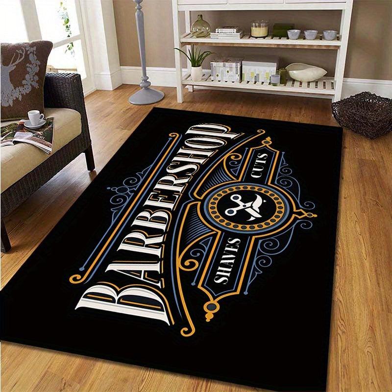 Barbershop Art Door Mat Non-Slip Rug Polyester Indoor Office Bedroom Sizes