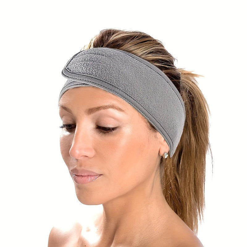 3 dona paxta aralash ipli soch bantlari, sozlanadigan spa boshqalar, yuzni yuvish, makiyaj, dush uchun