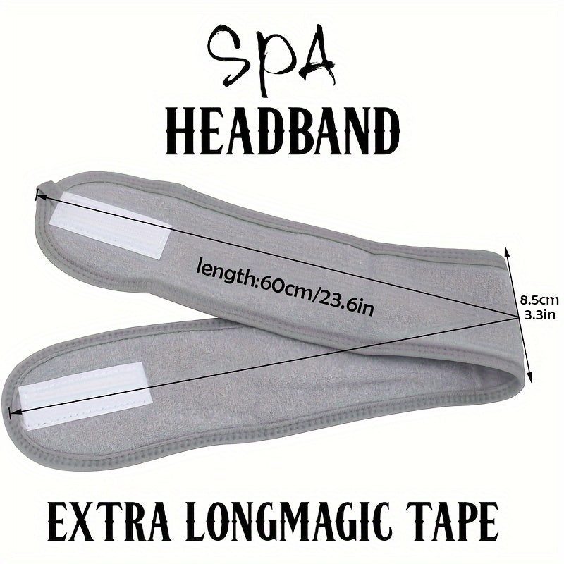 3 dona paxta aralash ipli soch bantlari, sozlanadigan spa boshqalar, yuzni yuvish, makiyaj, dush uchun