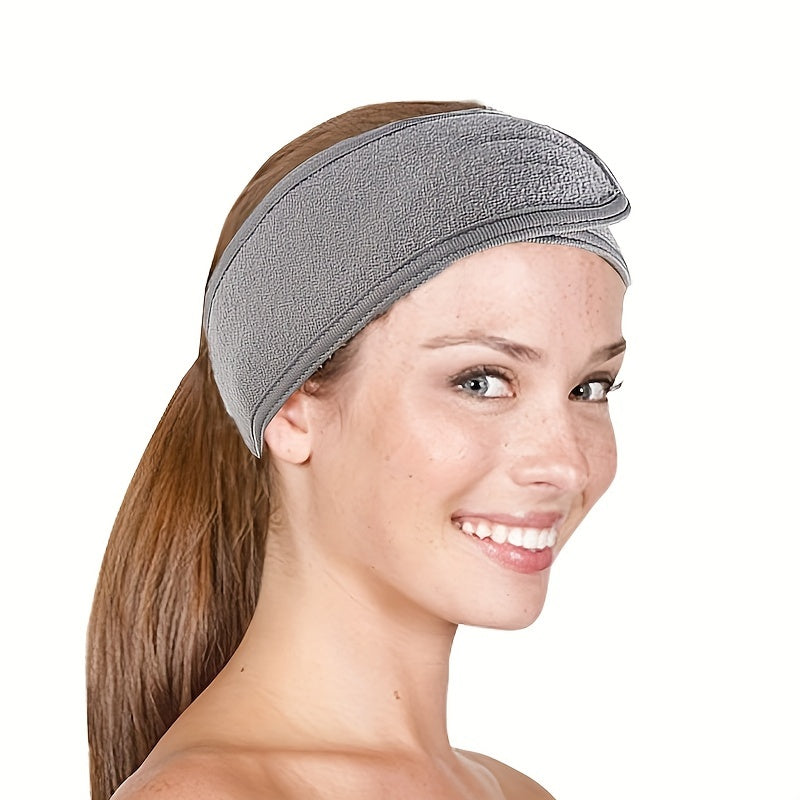 3 Pack Cotton Blend Knit Hair Bands Adjustable Spa Headbands for Face Washing Makeup Shower