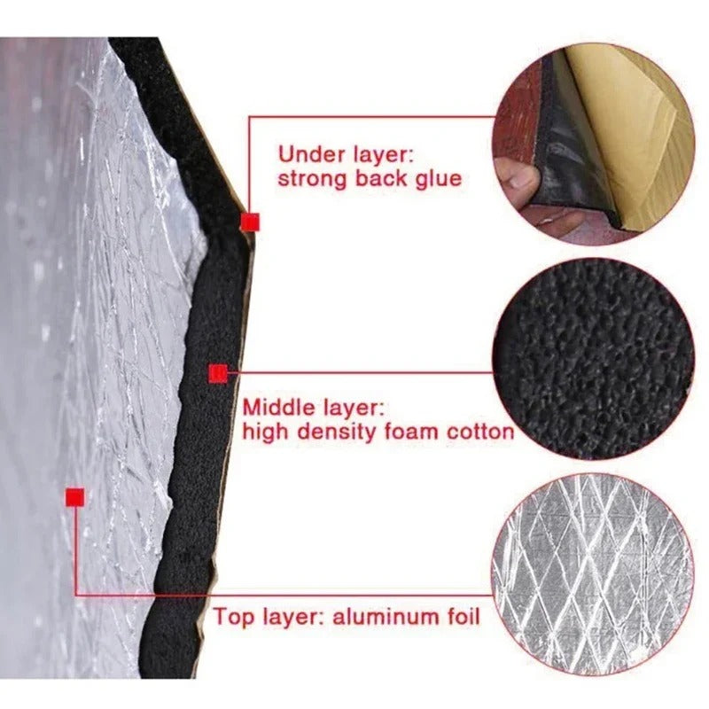 Car Soundproofing Heat Insulation Mat - Easy Install Closed Cell Foam for Vehicles
