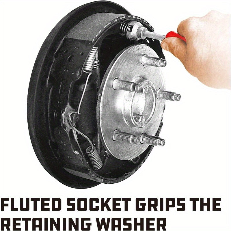 Heavy Duty Iron Brake Adjuster Tool Set with Fluted Socket and Spring Washer