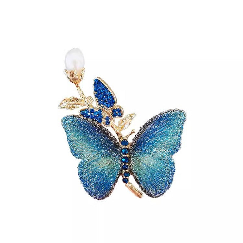 Crystal Butterfly Brooch Pin with Rhinestones for Dresses and Sweaters