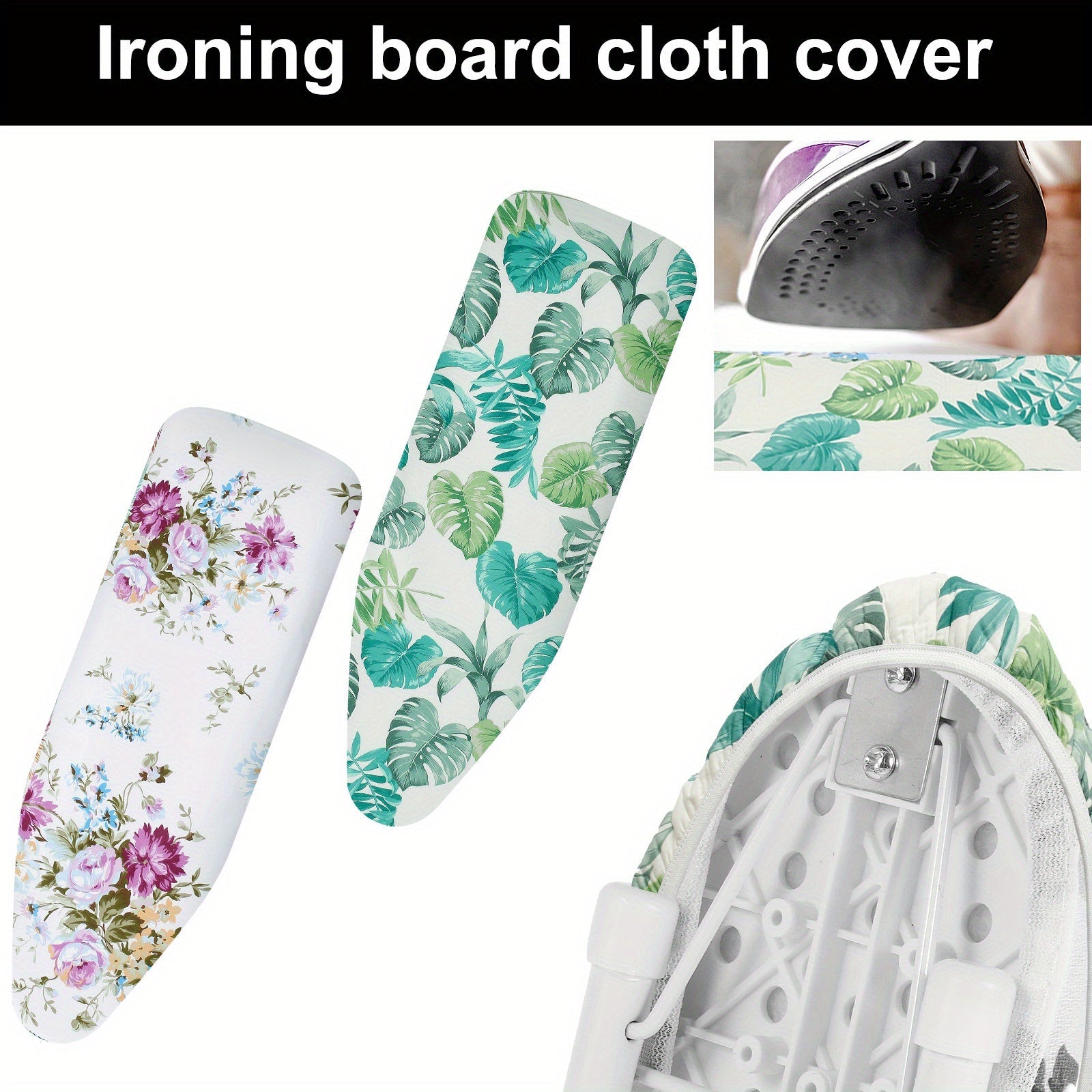 Ironing Board Cover Set with Elastic Edges and Ironing Mat, Scorch Resistant, Fits 146.81x47.75cm