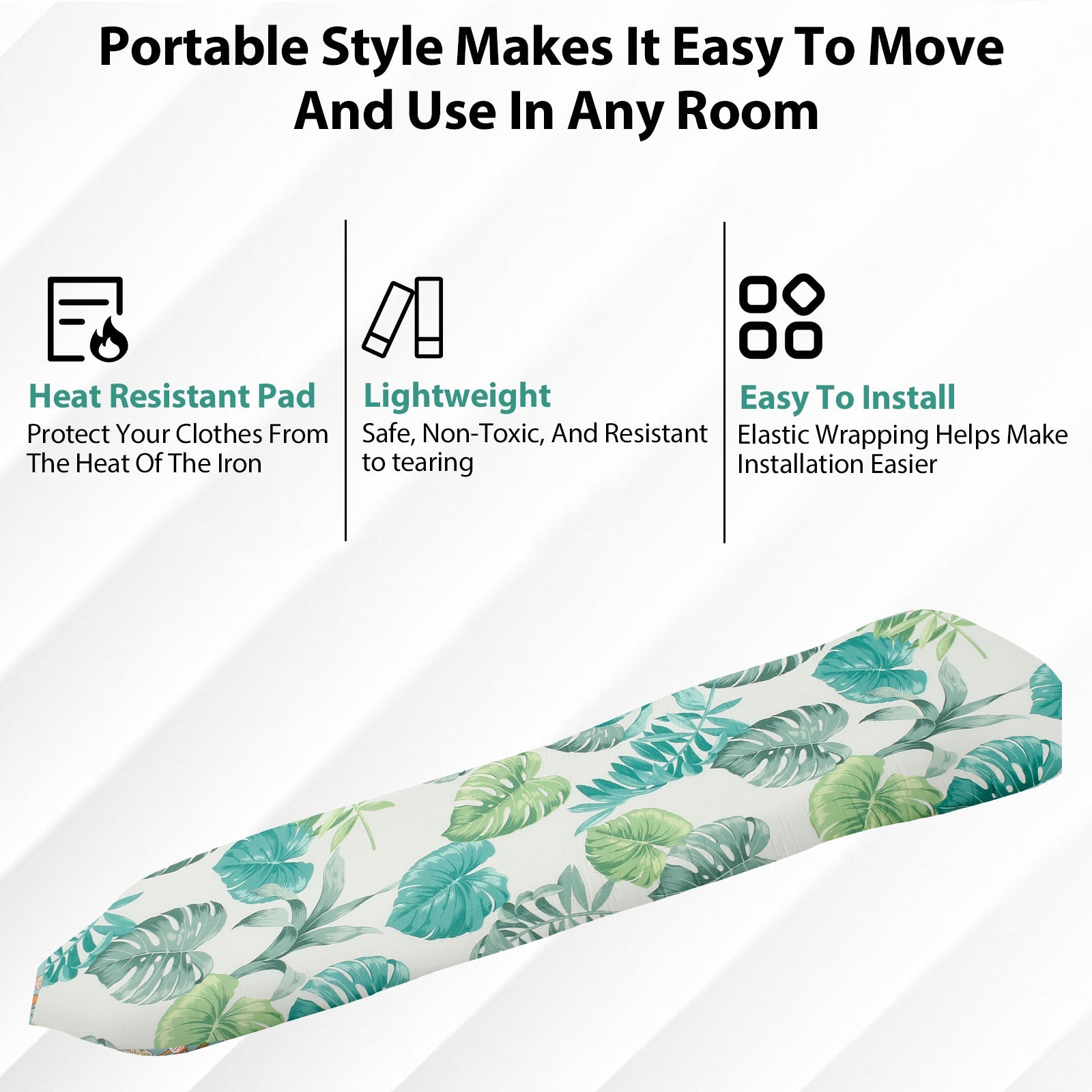 Ironing Board Cover Set with Elastic Edges and Ironing Mat, Scorch Resistant, Fits 146.81x47.75cm