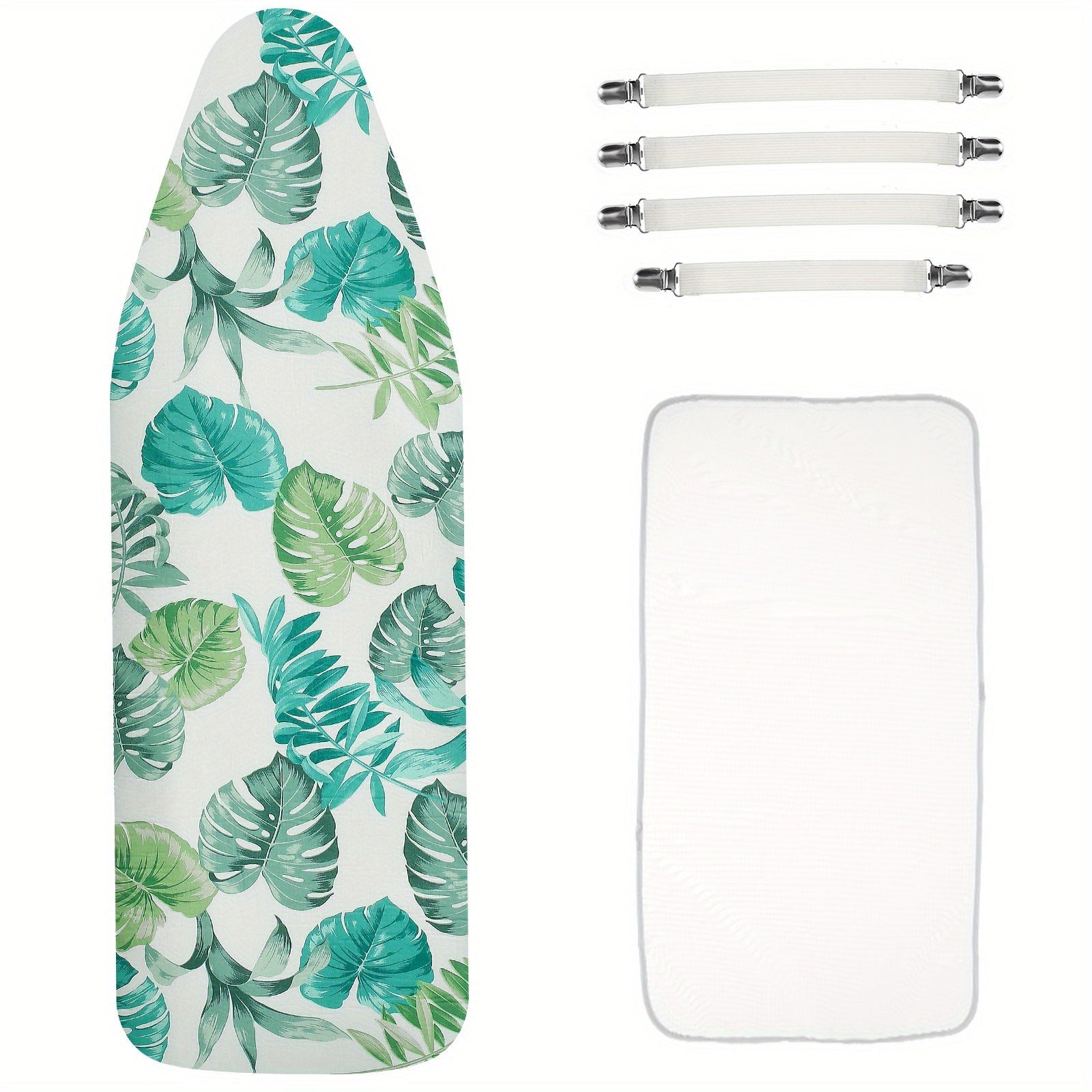 Ironing Board Cover Set with Elastic Edges and Ironing Mat, Scorch Resistant, Fits 146.81x47.75cm