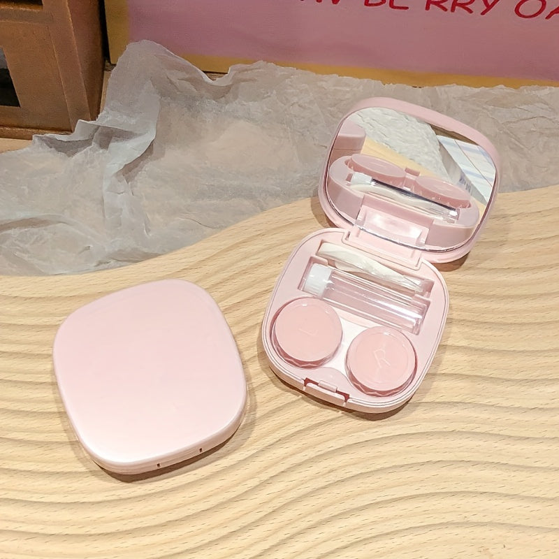 жіночний компактний кейс для зберігання з дзеркалом, пінцетом, інструментами та дорожніми флаконами