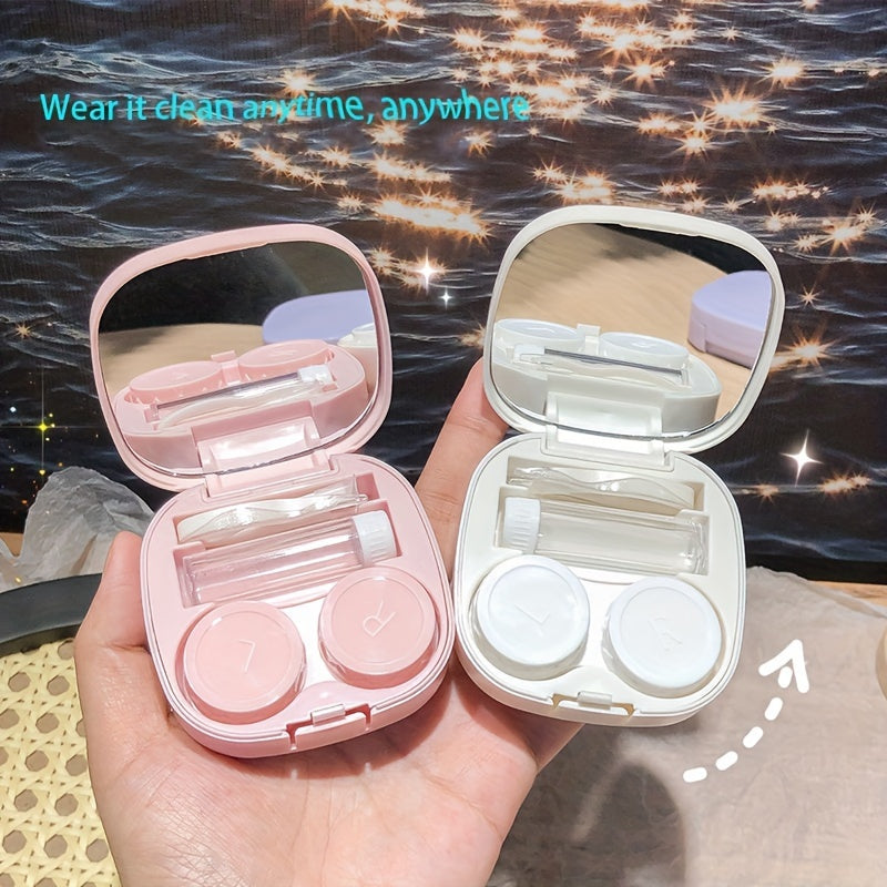 Women's Compact Storage Case With Mirror, Tweezers, Tools and Travel Bottles