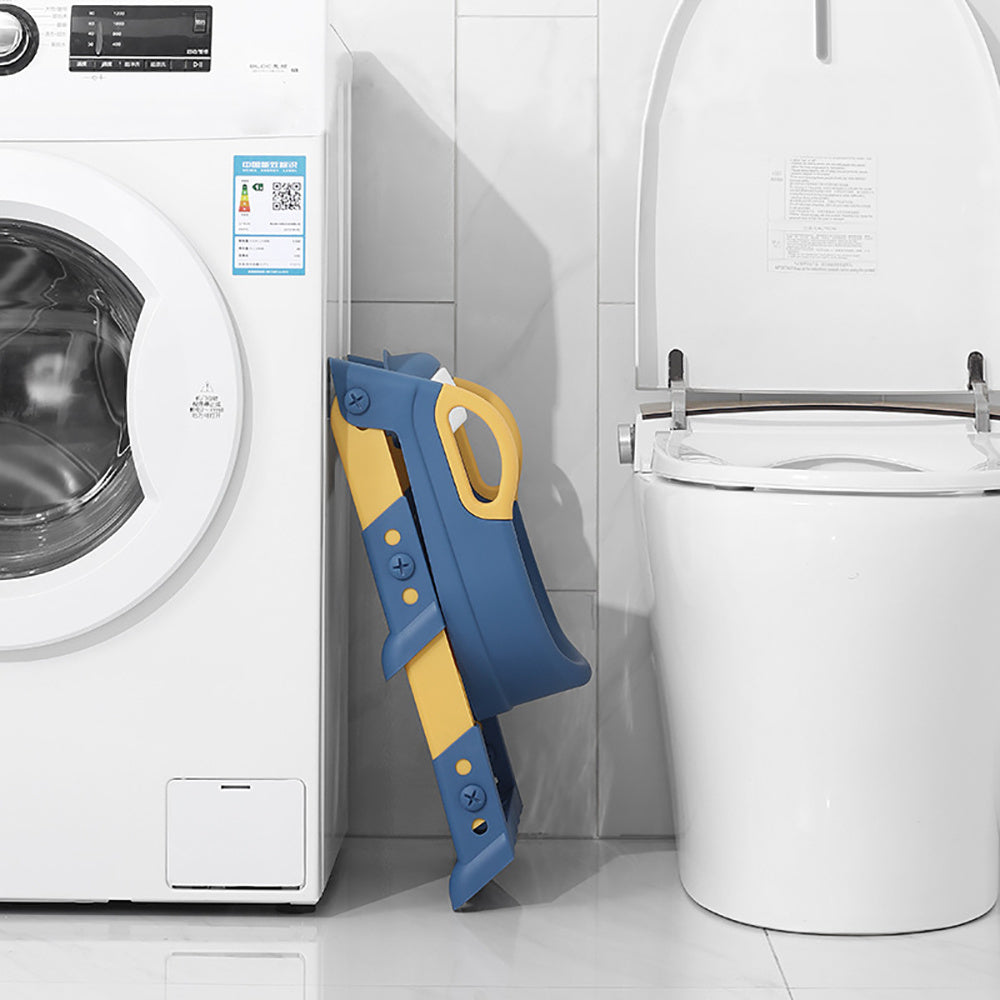 Asiento de inodoro para entrenamiento de niños pequeños con taburete con escalón plegable seguro y cómodo