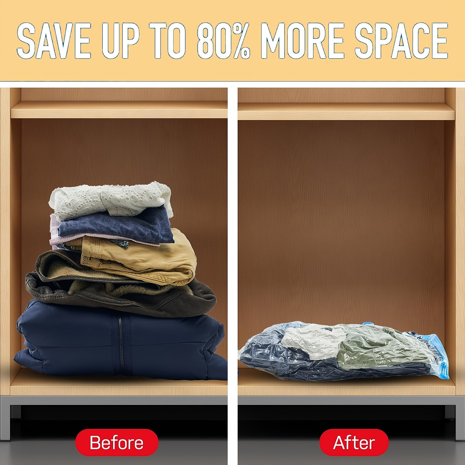 Гигантские вакуумные мешки для хранения одежды и постельных принадлежностей герметичные, влагостойкие, экономящие место