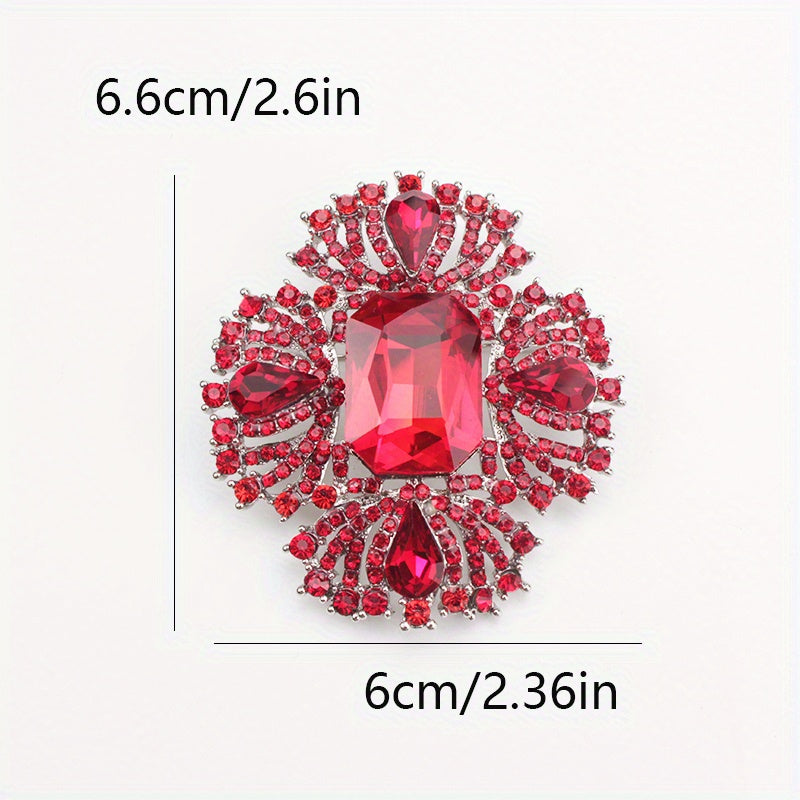 Vintage-Inspired Rhinestone Brooch for Women Elegant Jewelry Accessory