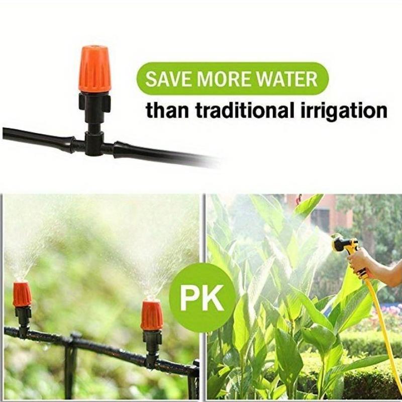 20m portativ mikro tomchi sug‘orish tizimi, tashqi bog‘ uchun sozlanadigan oqim valfi bilan