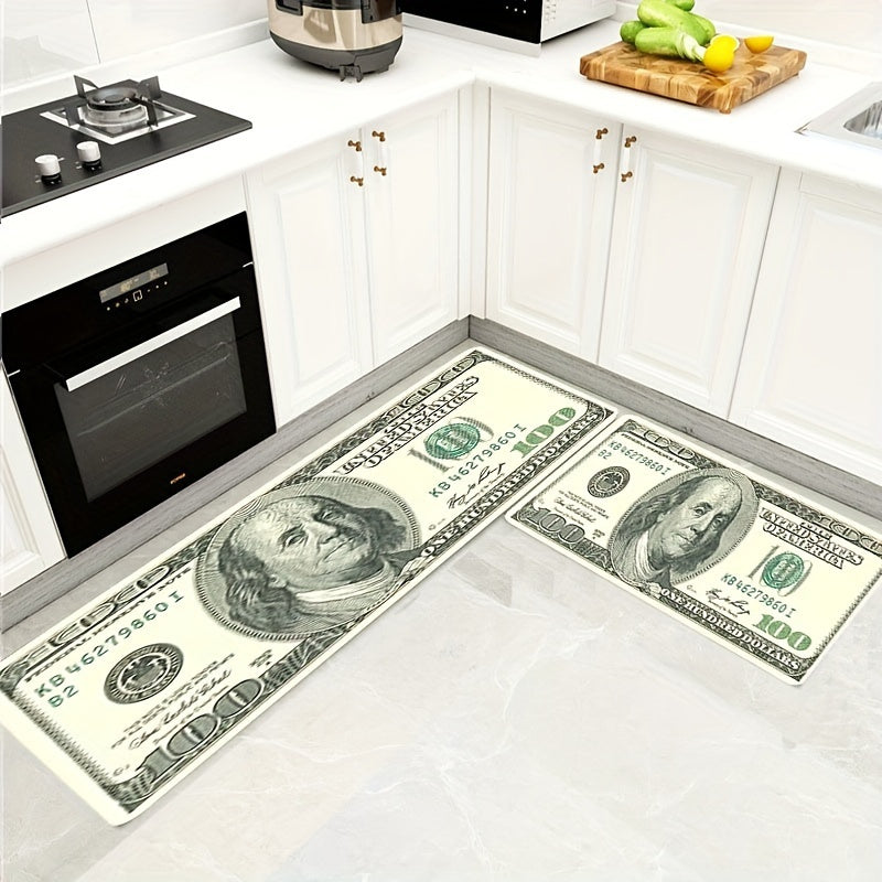 Polyester 3D Dollar Bill Carpet with Foam Backing for Living Room Bedroom Kids