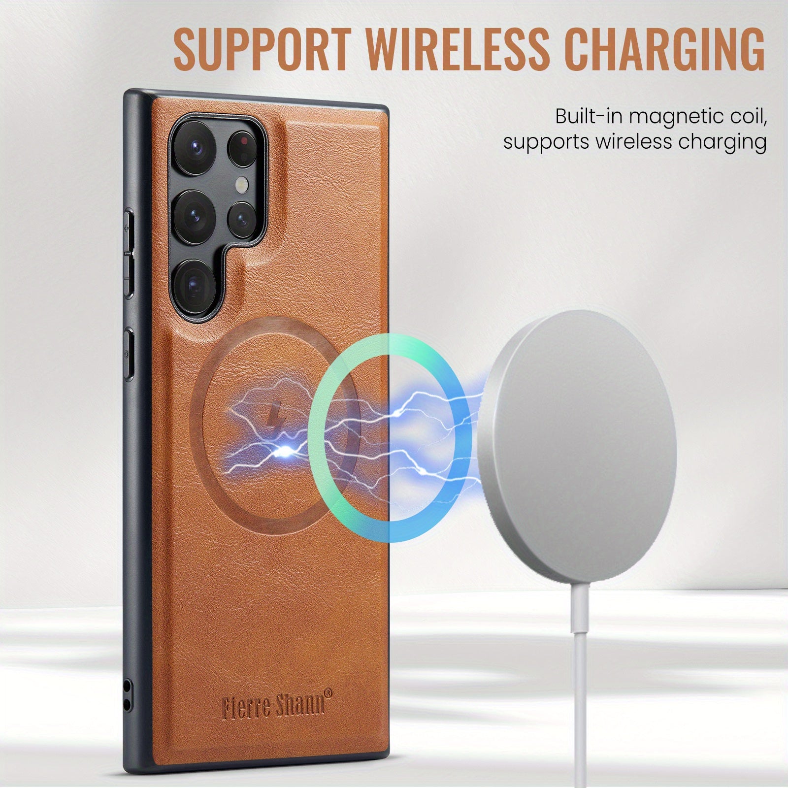 Magnetic Card Holder Phone Case for Samsung Galaxy S23 Ultra S24 S25 Plus S22 Plus with Stand Faux Leather