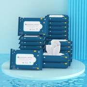 Portable Wet Wipes Pack of 50-100 with 10 Non-Woven Wipes for Outdoor Travel