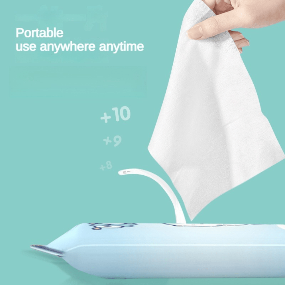 Portable Wet Wipes Pack of 50-100 with 10 Non-Woven Wipes for Outdoor Travel