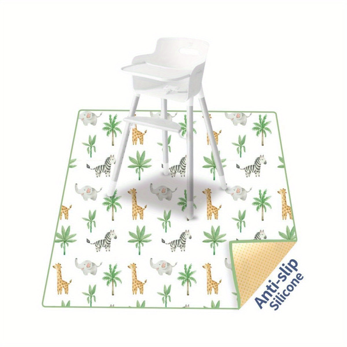 Alfombrilla de protección impermeable antideslizante para suelo para la silla alta de bebé