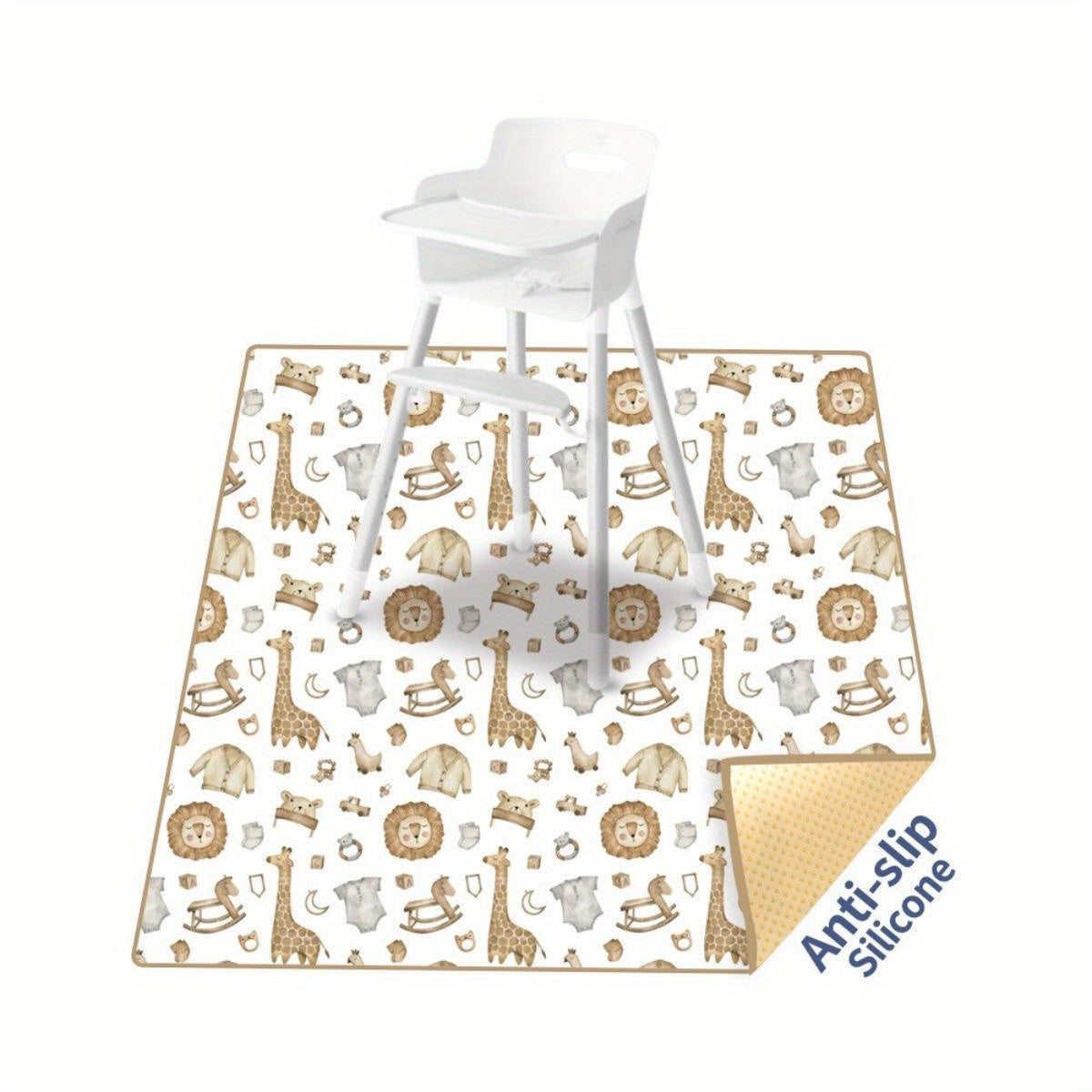 Baby High Chair Splash Mat Waterproof Non-Slip Floor Protector for Playtime