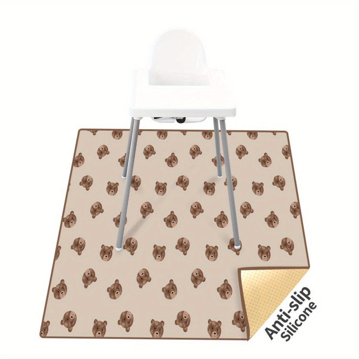 Alfombrilla de protección impermeable antideslizante para suelo para la silla alta de bebé