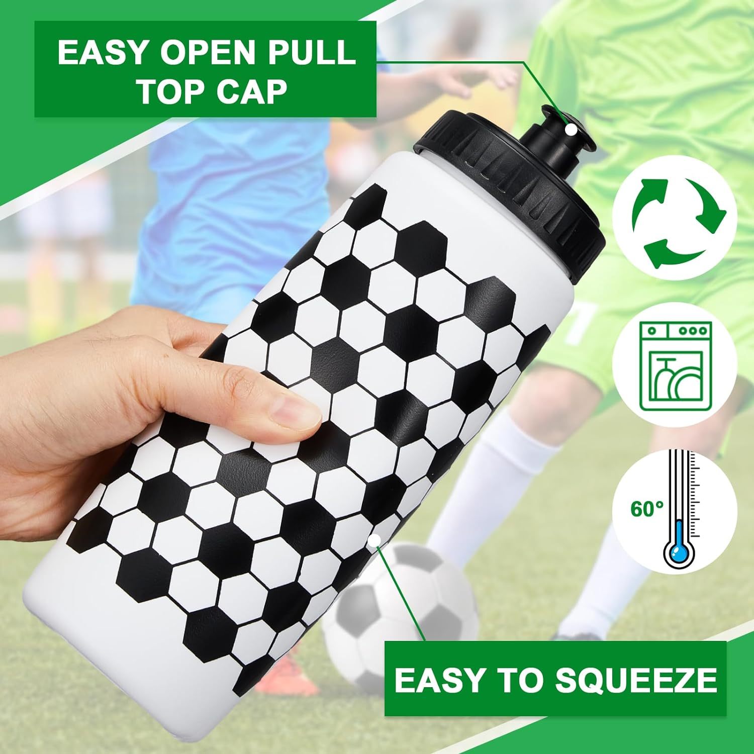 Kids Hexagonal BPA-Free Plastic Sports Water Bottle for School and Outdoor Activities