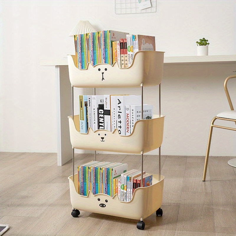 "Ko'chma Stol Ostidagi Kitob Saqlash Tashkiliy Qutisi - Yotoqxona va Sinflar uchun Ideal Kompakt Plastik Kitob Rafi, Mukammal Joyni Tejash Yechimi uchun Mini Kitob Rafi"